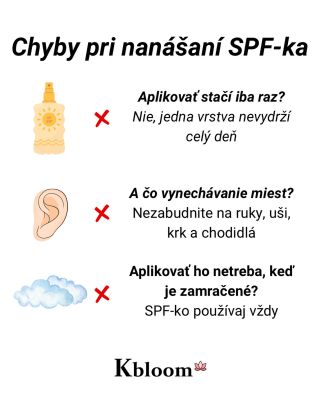 ☀️ Najčastejšie chyby pri nanášaní SPF-ka: ❌ Stačí iba jedna aplikácia – treba sa natierať aspoň každé 2-3 hodiny. ❌...